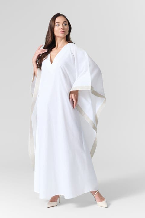 Luna Linen Kaftan Gown