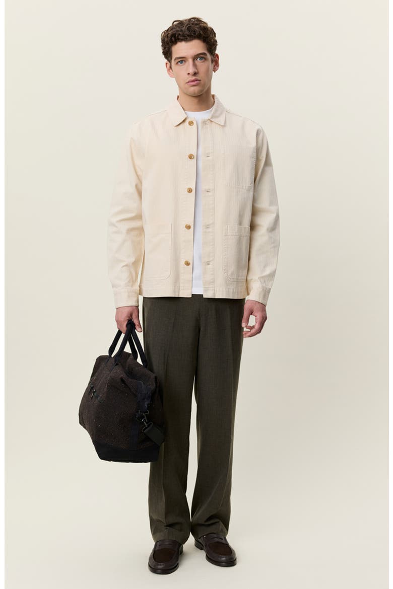 Herringbone Cotton Overshirt, Alternate, color, IVORY