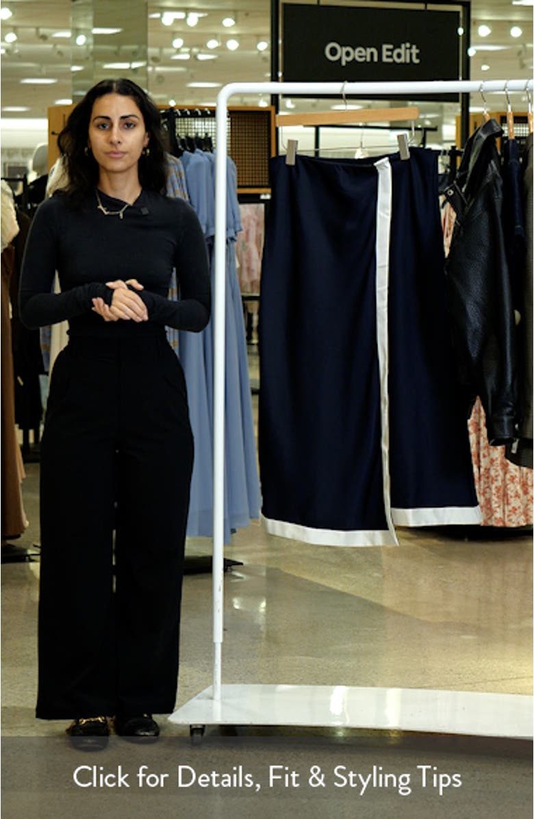 Asymmetric Faux Wrap Midi Skirt, sales video thumbnail