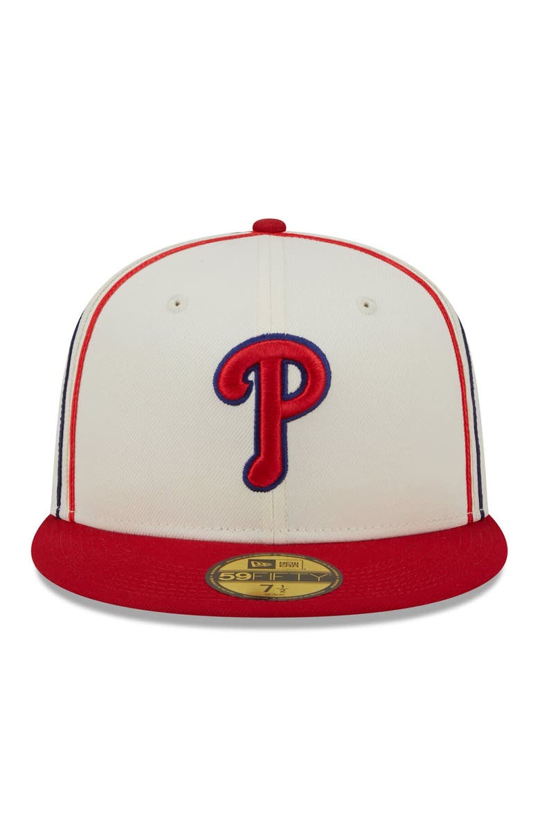 New Era Men's New Era  Cream/Red Philadelphia Phillies Chrome Sutash 59FIFTY Fitted Hat, Alternate, color, 
