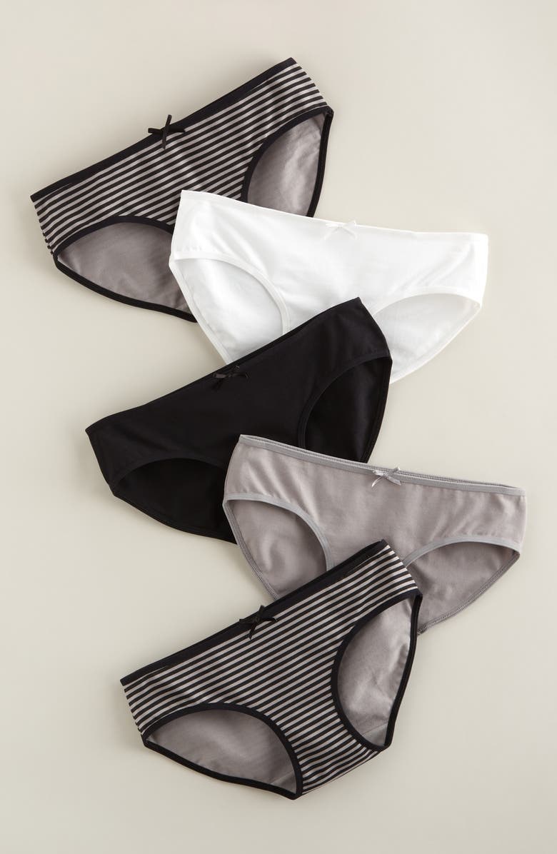 Nordstrom Kids' Assorted 5-Pack Hipster Briefs, Alternate, color, Grey Pack