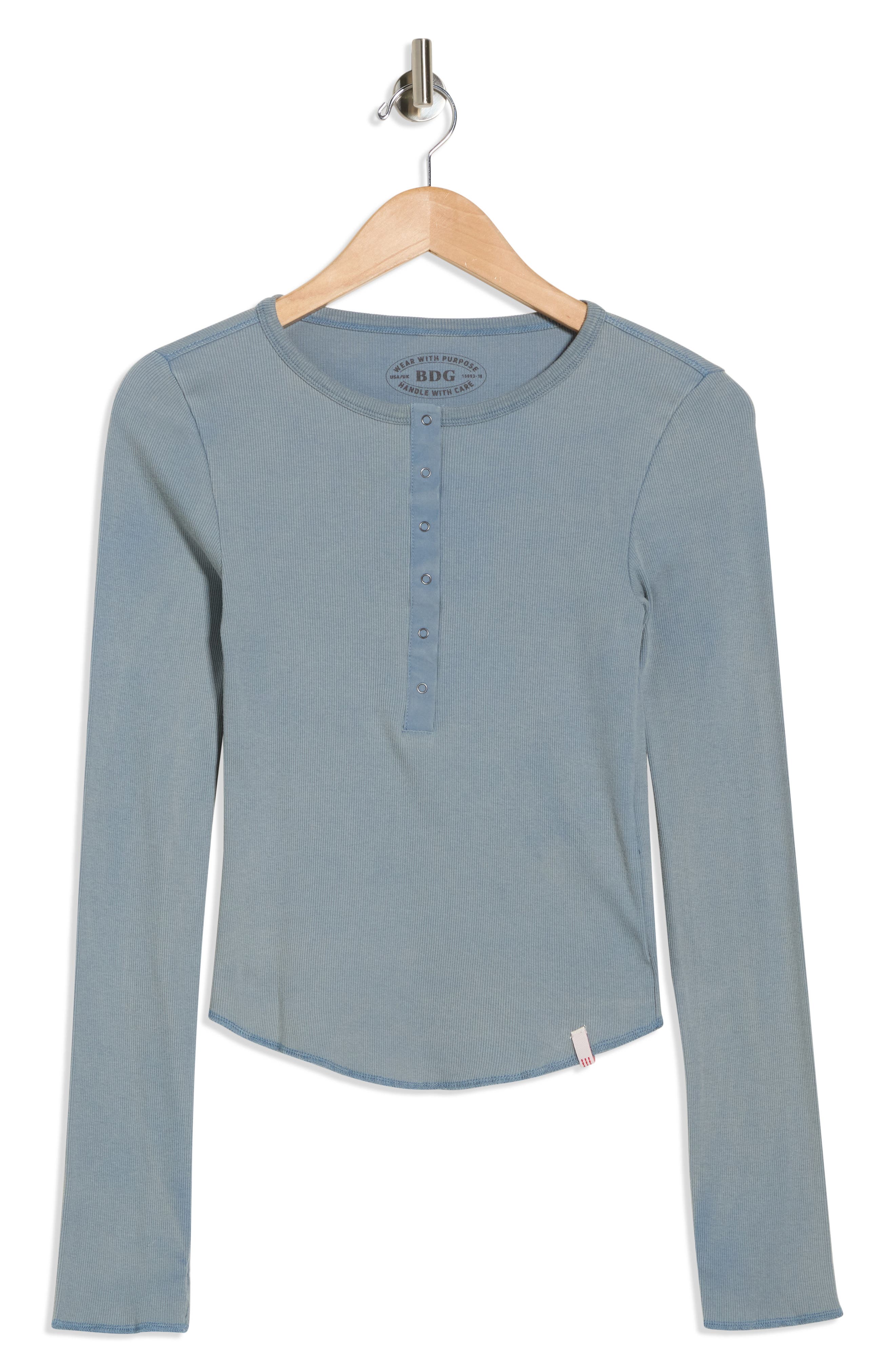 BDG Urban Outfitters Drake Popper Cotton Henley