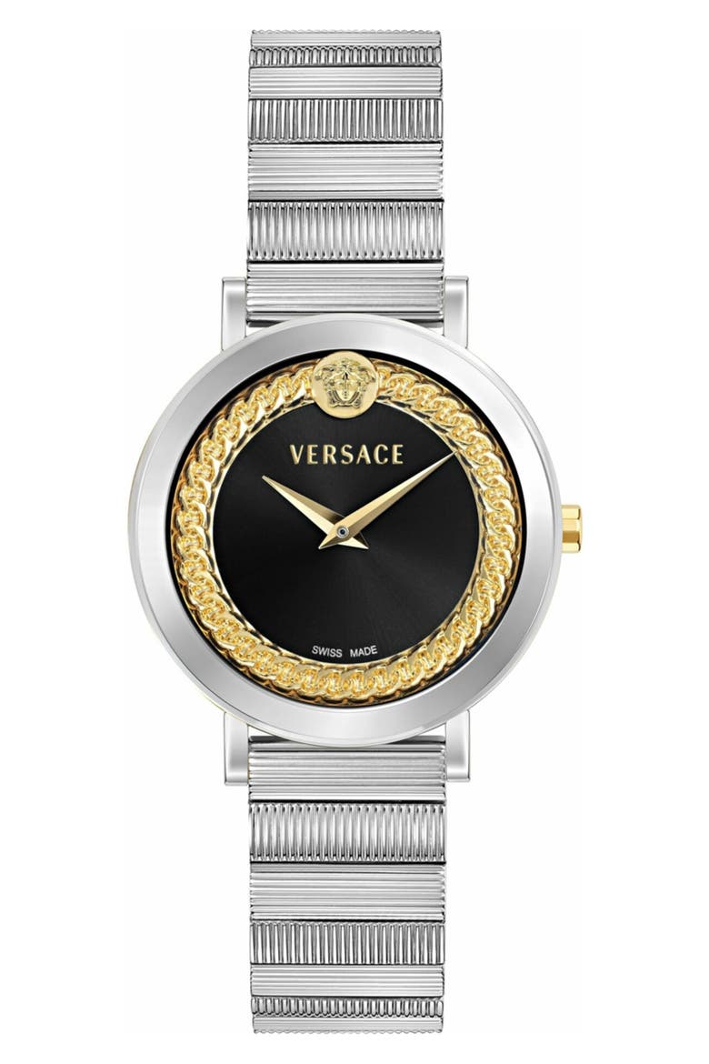 V-Libra Bracelet Watch, 35mm, Main, color, BLACK/ STAINLESS STEEL