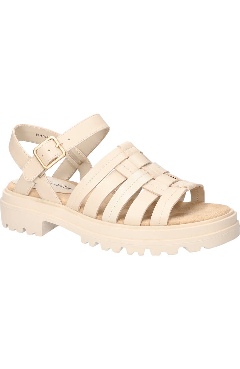 Bella Vita Loni Lug Sole Fisherman Sandal, Main, color, Ivory Leather