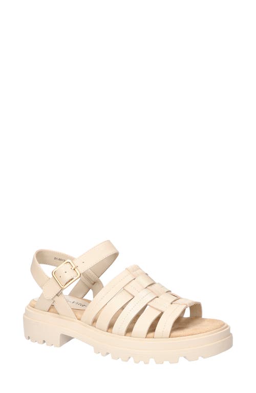 Bella Vita Loni Lug Sole Fisherman Sandal In Ivory Leather