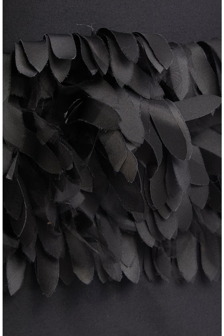 Petal Wool & Silk Midi Skirt, Alternate, color, BLACK