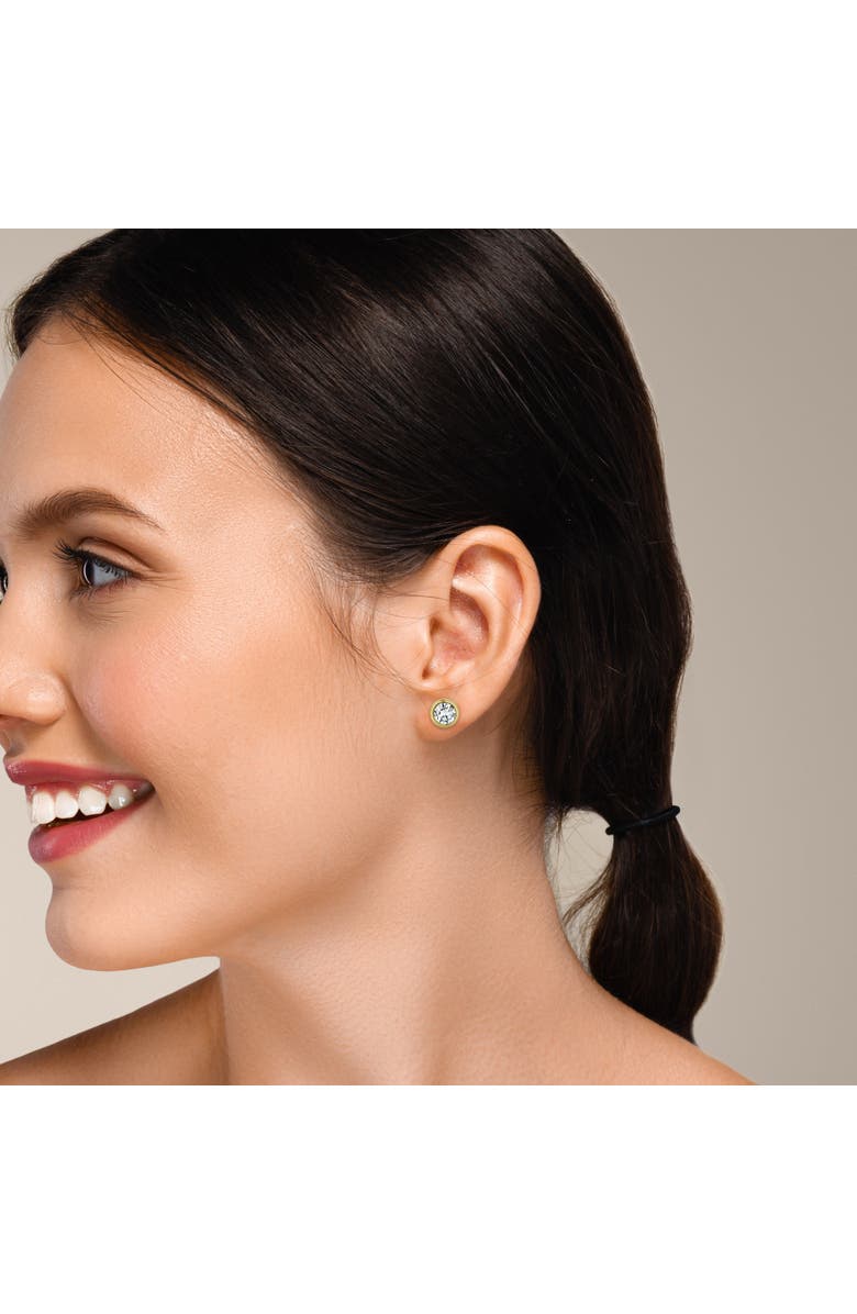 LuvMyJewelry Alisha 1.5 Ct TW Lab Grown Round Diamond Studs Bezel 14K Gold Earrings, Alternate, color, 14K Yellow Gold