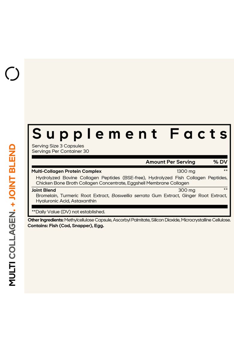 Multi Collagen Protein + Joint Blend Supplement, Alternate, color, White