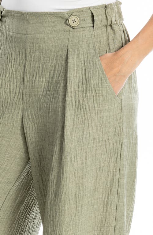 Max Studio Pleated Woven Pants In Green