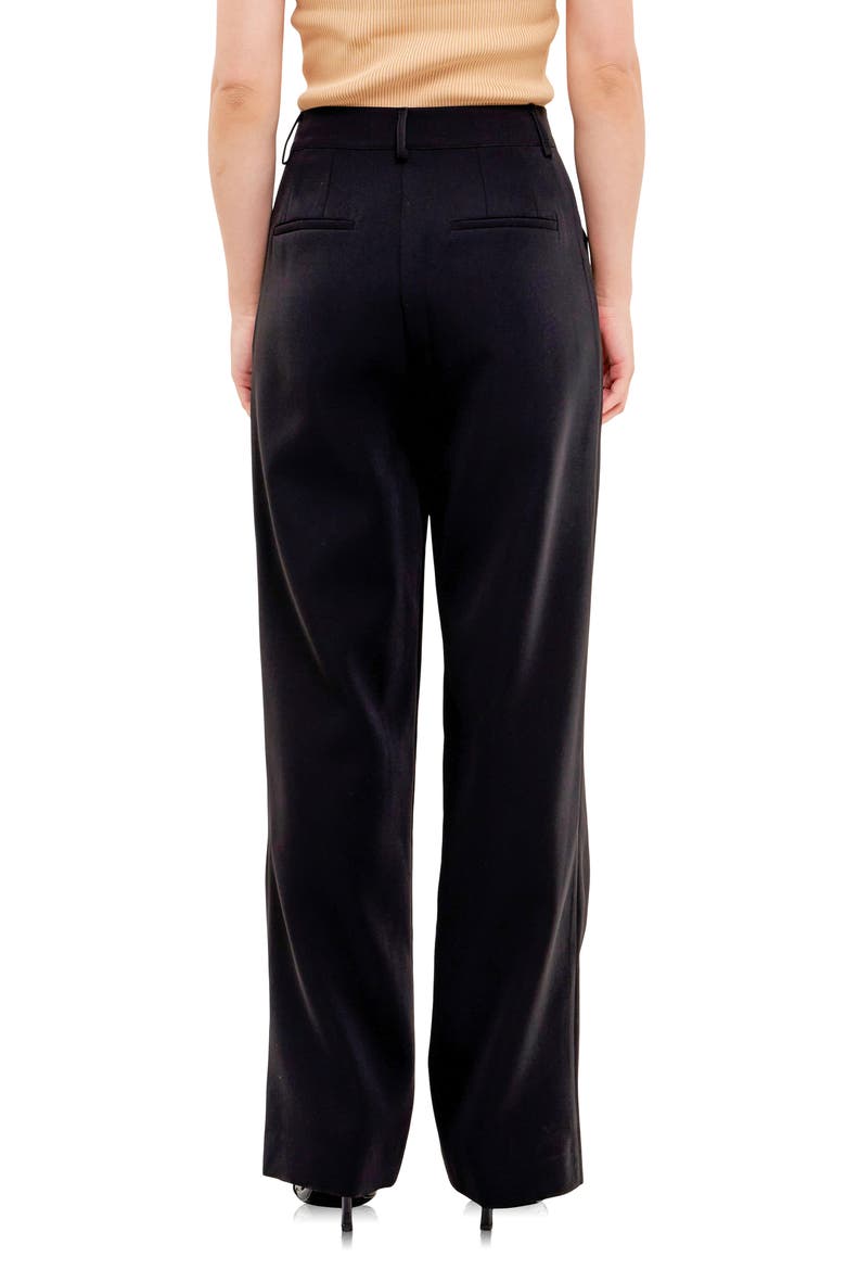 Classic Pleated Suit Trousers, Alternate, color, BLACK