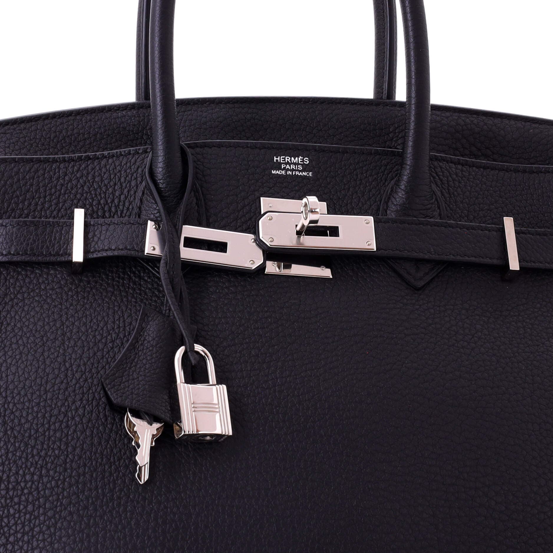 Pre-Owned Hermes Birkin Handbag Black Togo with Palladium Hardware 30, Alternate, color, Noir