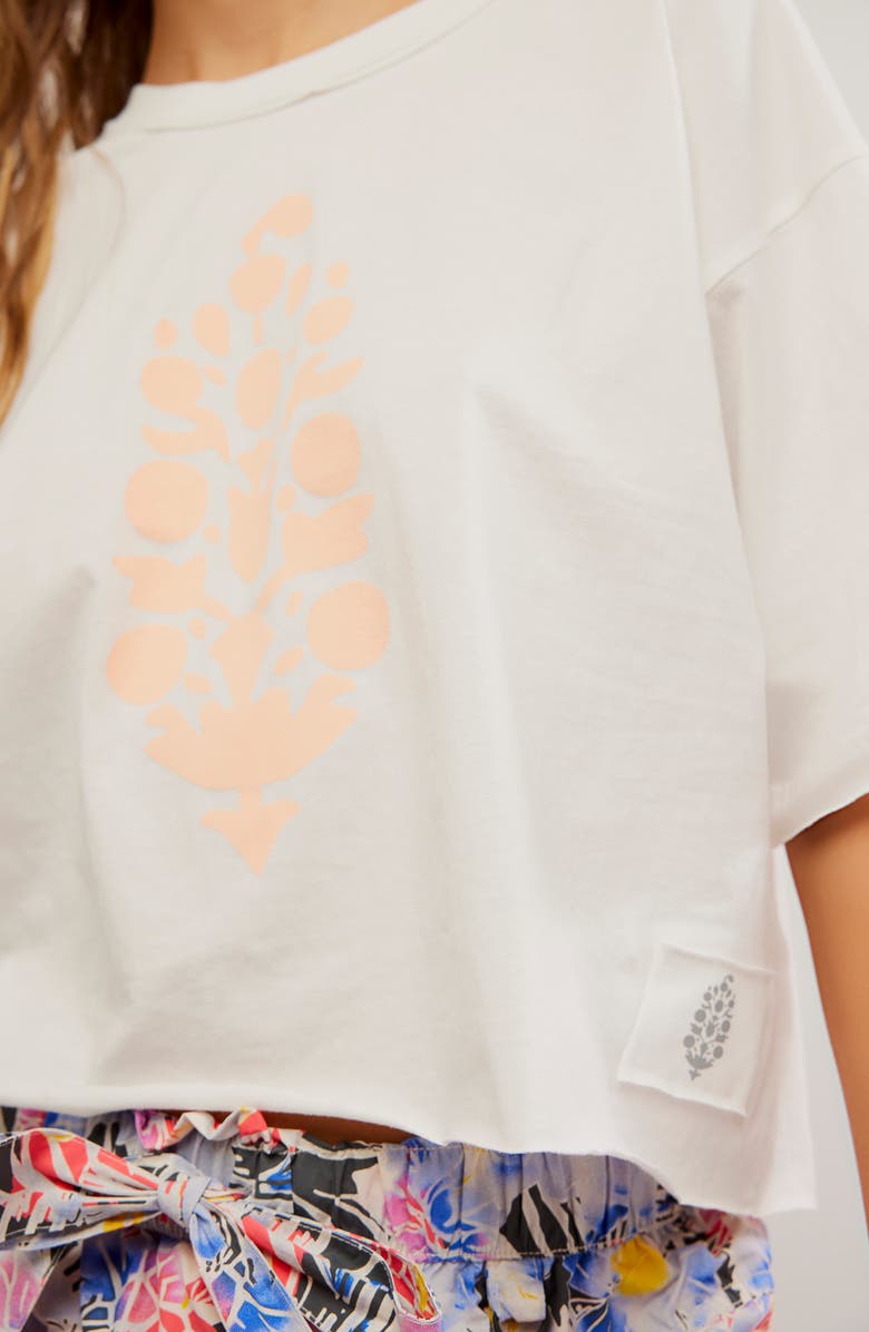 Free People FP Movement Inspire Cotton Graphic T-Shirt, Alternate, color, White/ Peach