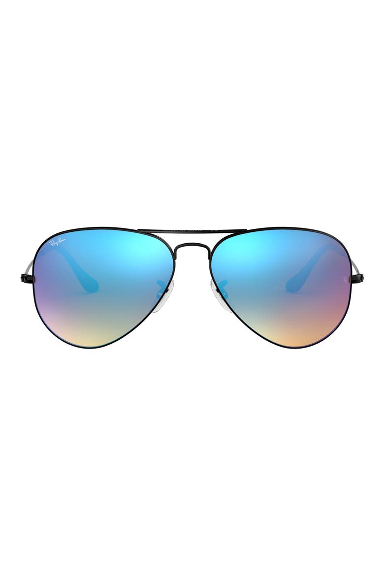 55mm Mirrored Phantos Sunglasses, Main, color, BLACK BLUE