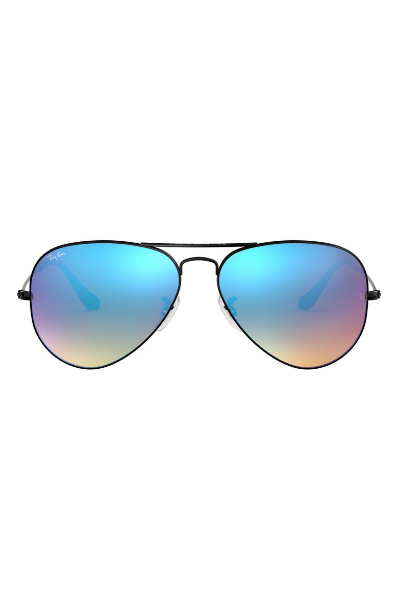Ray-Ban 55mm Mirrored Phantos Sunglasses, Main, color, Black Blue
