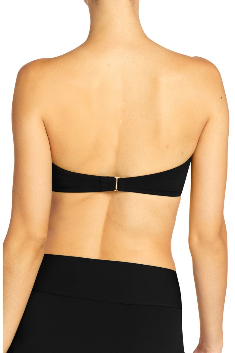 Ava Knot Front Strapless Bikini Top, Alternate, color, BLACK