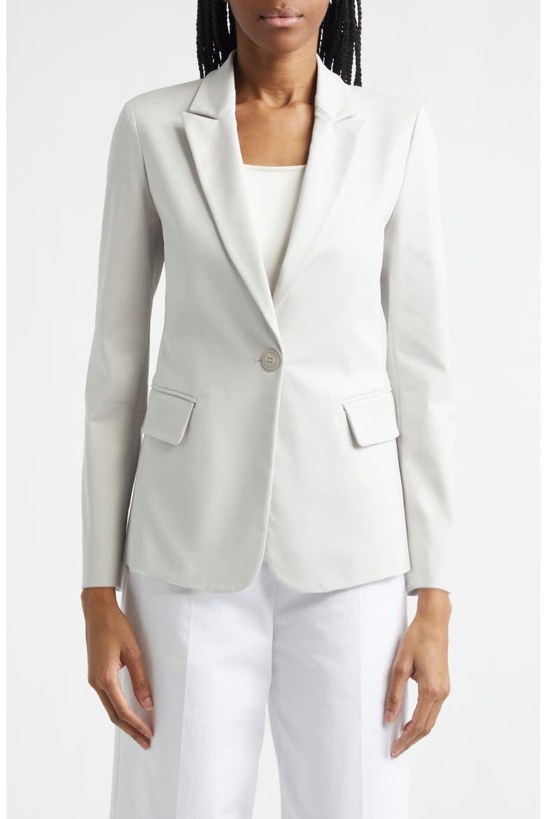 Cotton Blend Blazer, Main, color, SOLID LIGHT/ PASTEL GREY