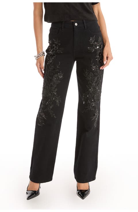 Stassi Floral Sequin Jean