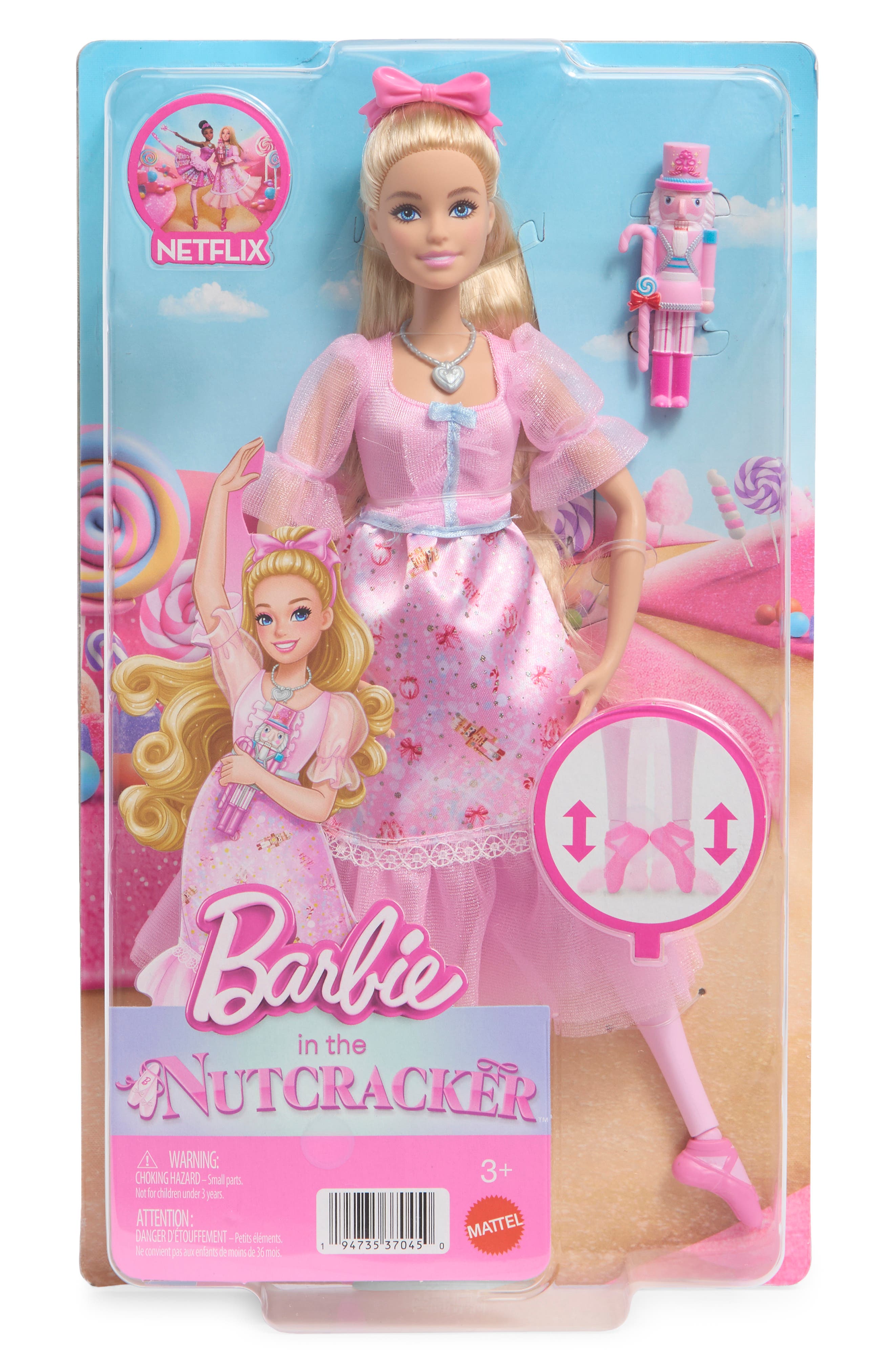 in The Nutcracker Clara Ballerina Doll with Articulated Ankles, Includes Toy Nutcracker