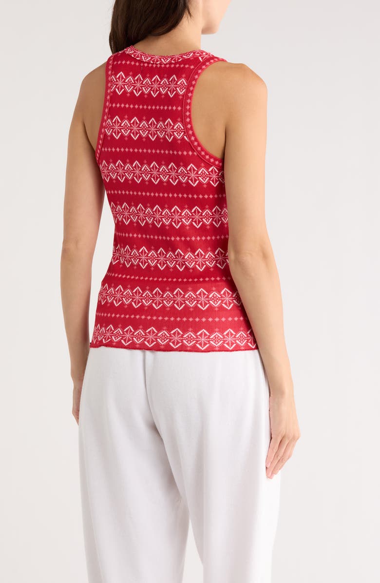 PJ Salvage Crazy for the Holidays Brushed Pointelle Sleep Tank, Alternate, color, Samba Red