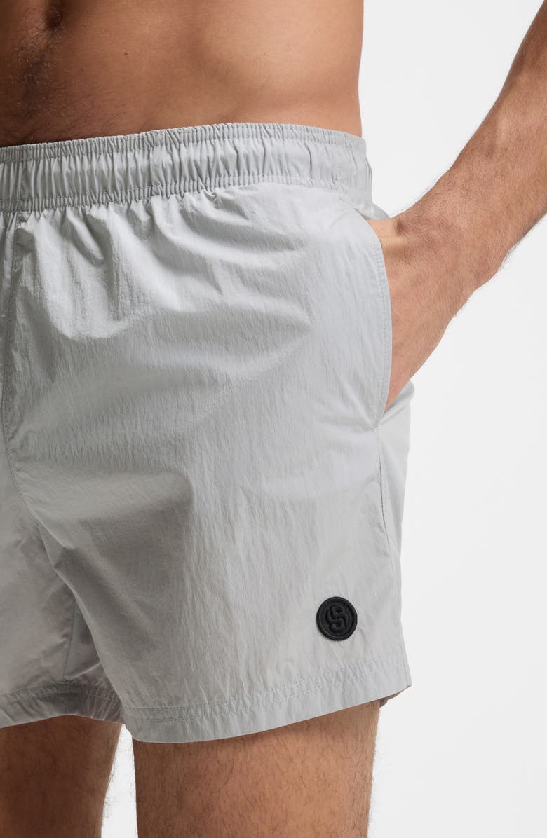 BOSS Jet Swim Trunks, Alternate, color, Light/ Pastel Grey