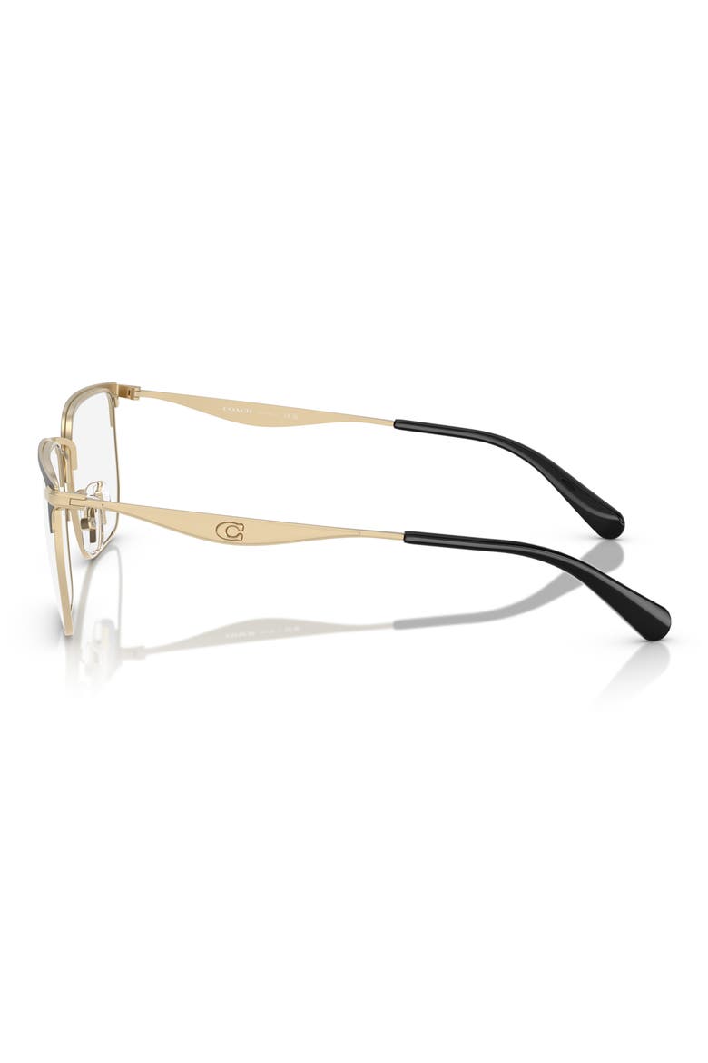 57mm Rectangular Optical Glasses, Alternate, color, GOLD / BLACK / DEMO LENS