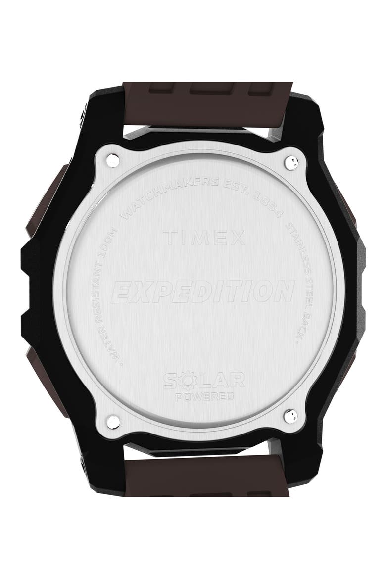 Expedition Ridge Solar Digital Silicone Strap Watch, 49mm, Alternate, color, BROWN