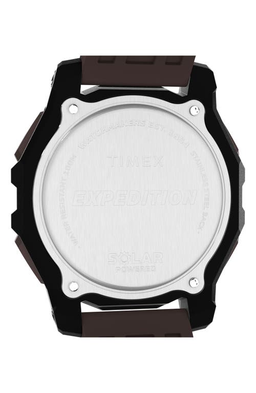 Timex ® Expedition Ridge Solar Digital Silicone Strap Watch, 49mm In Brown