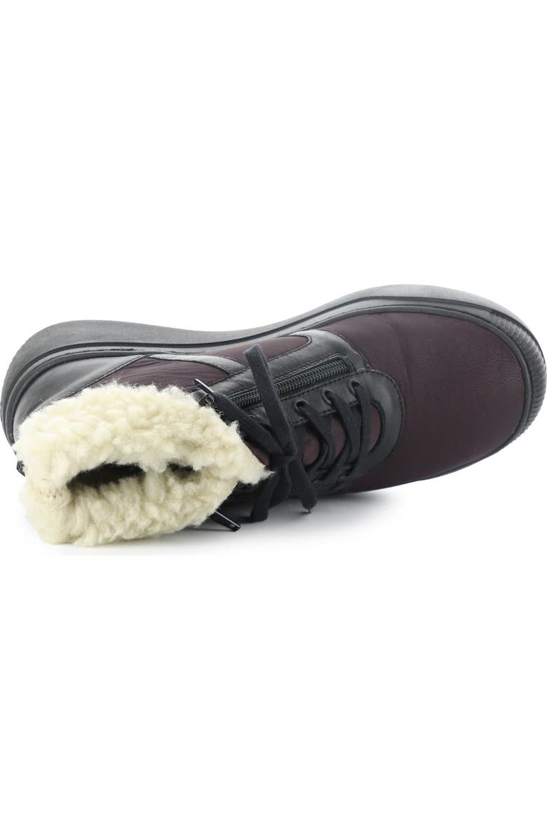 Softinos by Fly London Alio Faux Shearling Bootie, Alternate, color, Bordeaux Smooth Leather