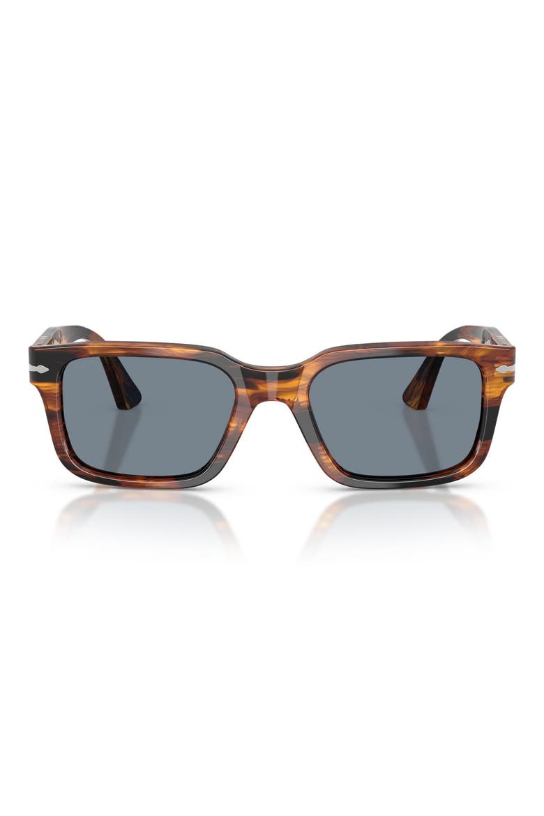 53mm Rectangular Sunglasses, Main, color, STRIPED BLACK / BROWN