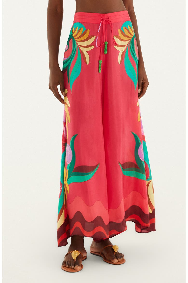 Placed Print Wide Leg Drawstring Pants, Main, color, BANANA QUEEN
