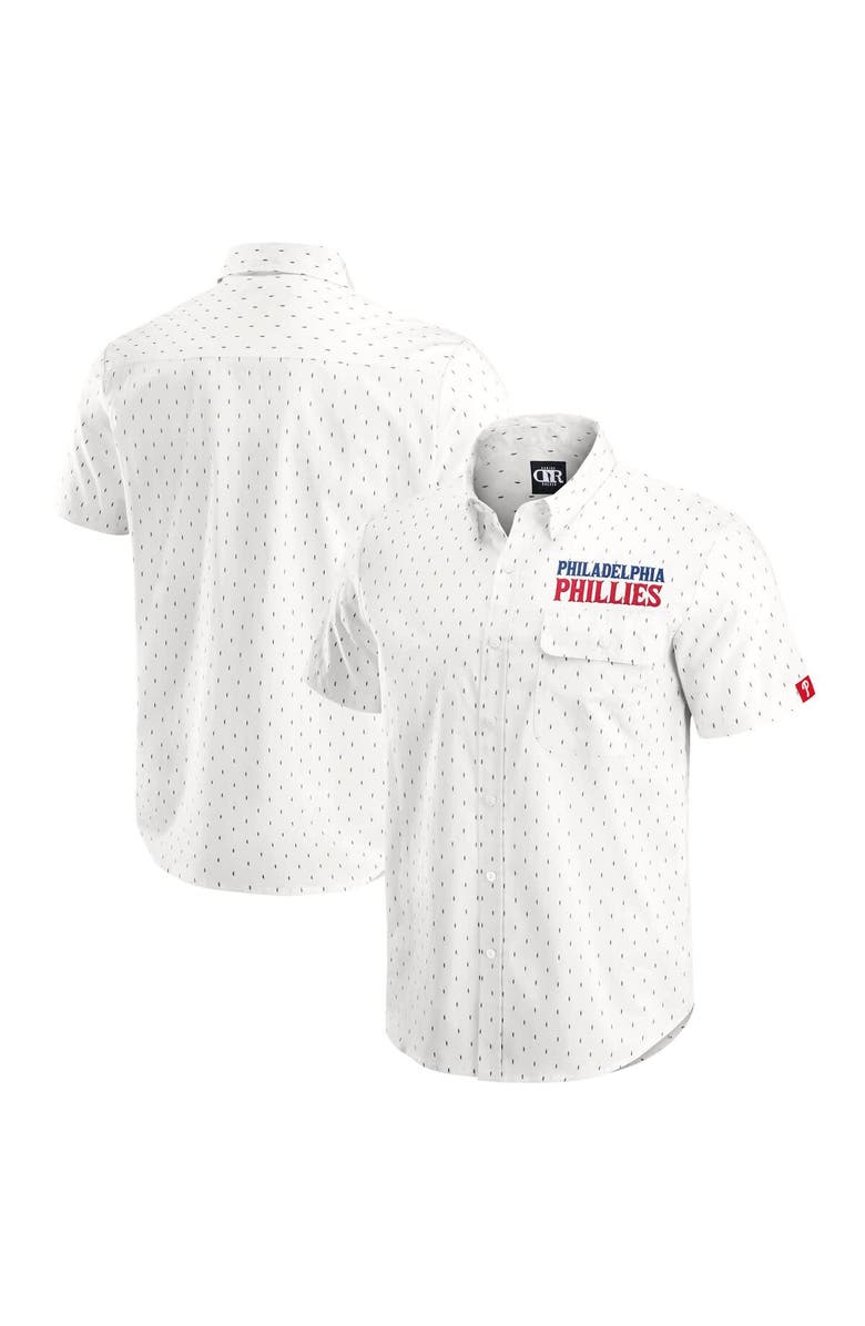 Darius Rucker Collection by Fanatics Men's Darius Rucker Collection by Fanatics Cream Philadelphia Phillies Printed Button-Down Shirt, Main, color, Cream