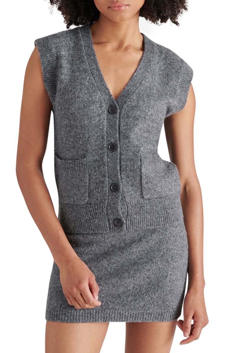 Steve Madden Grayson Button-Up Sweater Vest, Main, color, 