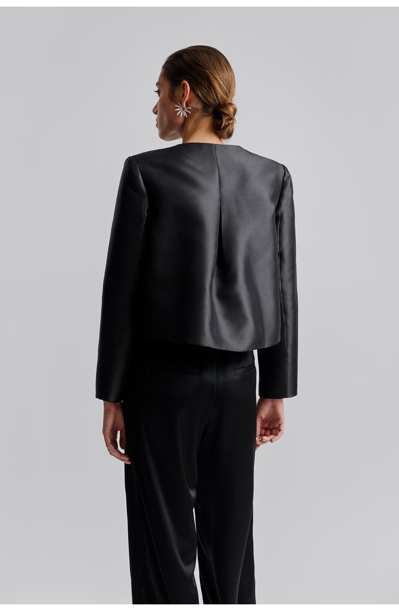 Malina Ruthie Cropped Long Sleeve Blouse, Alternate, color, Black