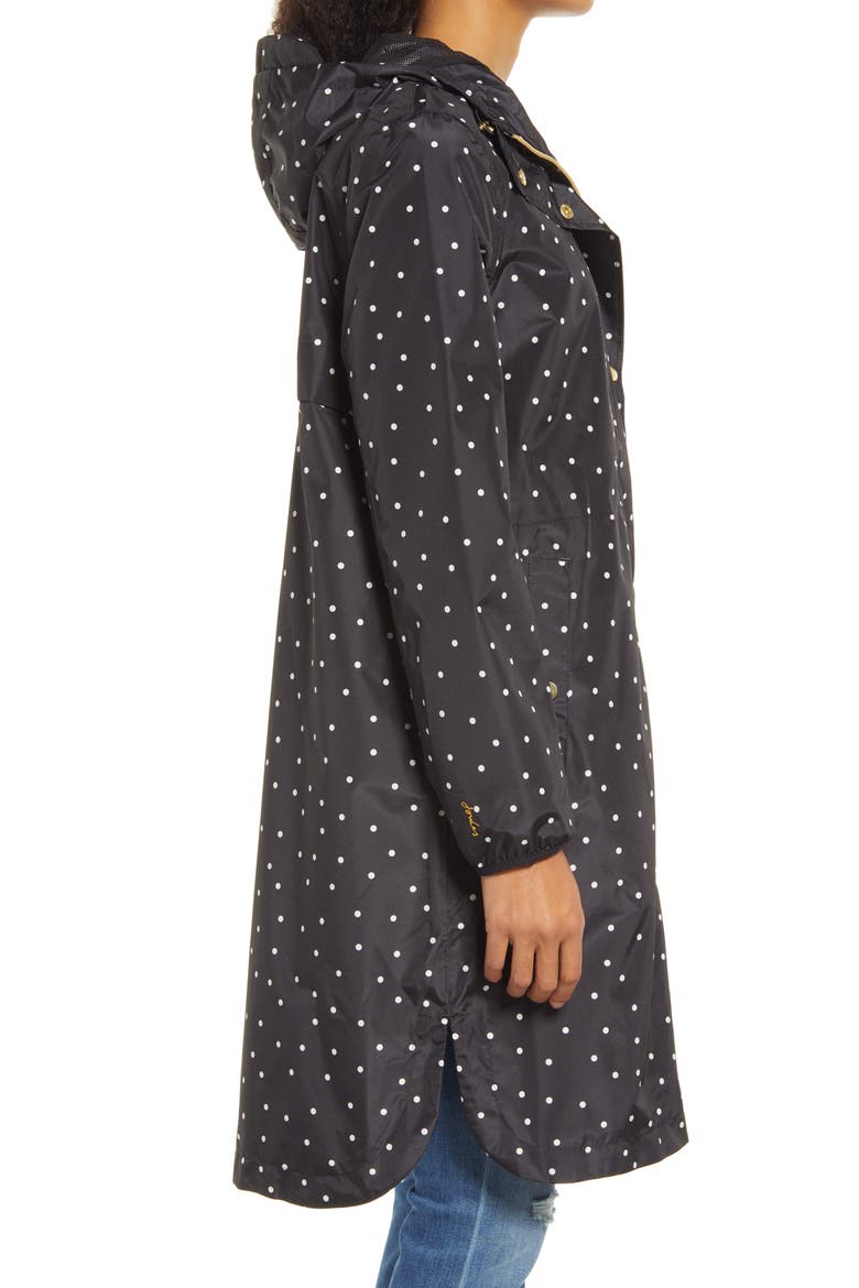 Waybridge Packable Hooded Rain Jacket, Alternate, color, BLACK MINI SPOT