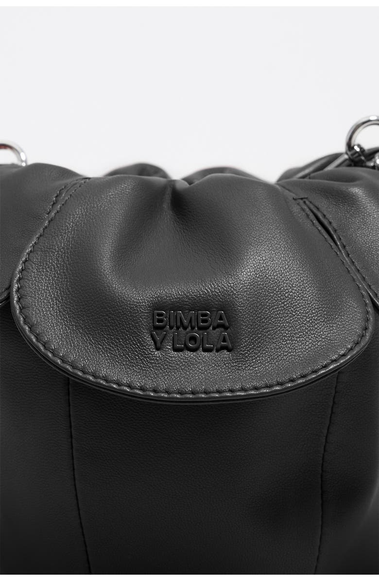 Bimba y Lola Leather Petalo Bag, Alternate, color, Black