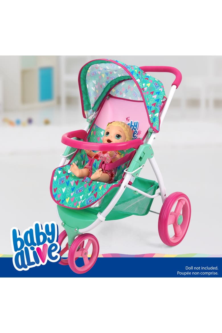 Doll Jogging Stroller, Alternate, color, Multicolored