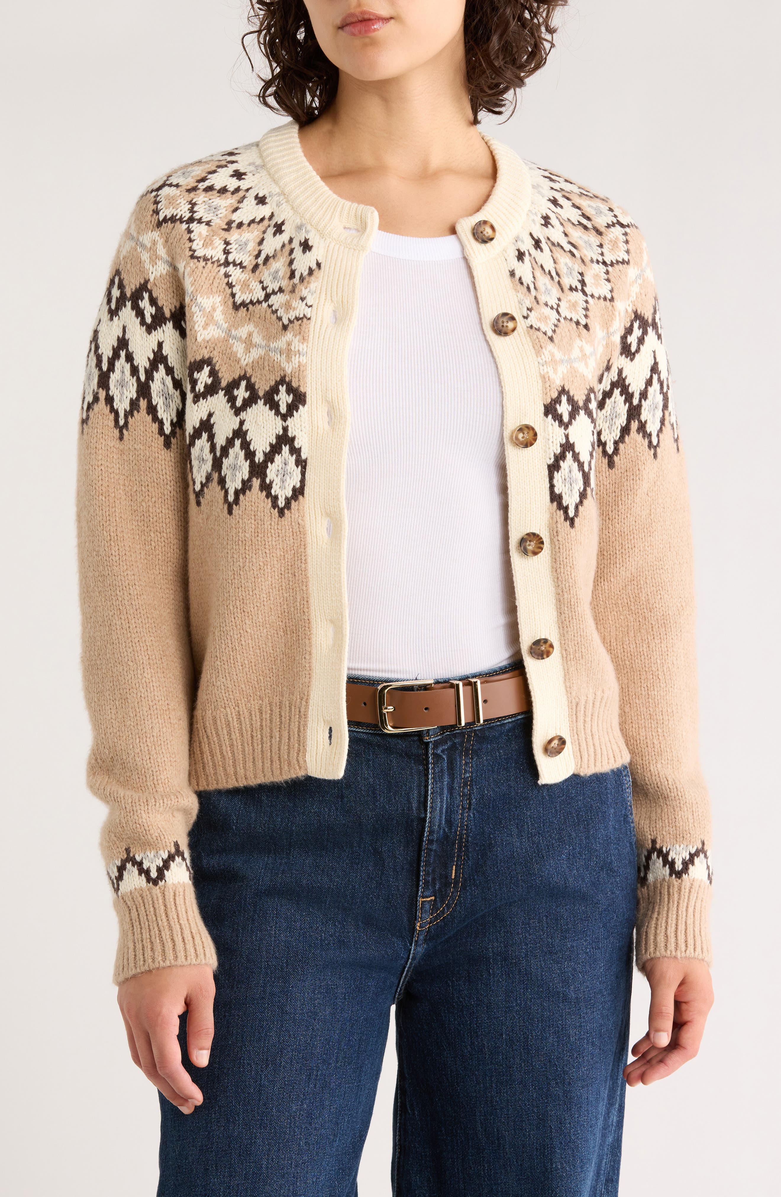 Marine Layer Fiorella Fair Isle Cardigan