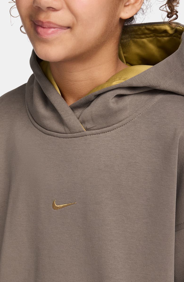 Nike Kids' Sportswear Club Fleece Oversize Hoodie, Alternate, color, Mink Brown/ Mead Gold/ Gold