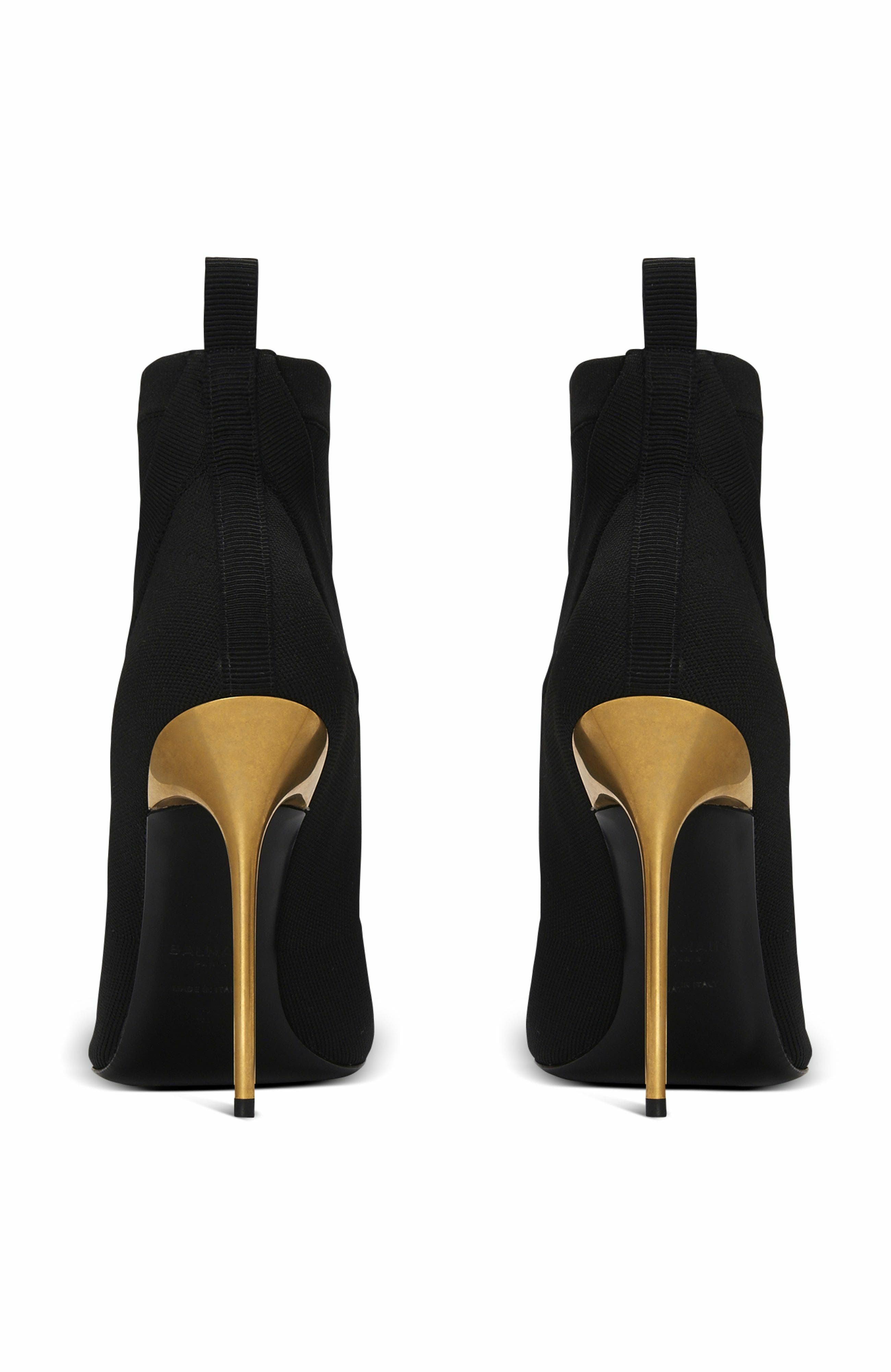 Balmain Crewneck Knit Ankle Boots, Alternate, color, 