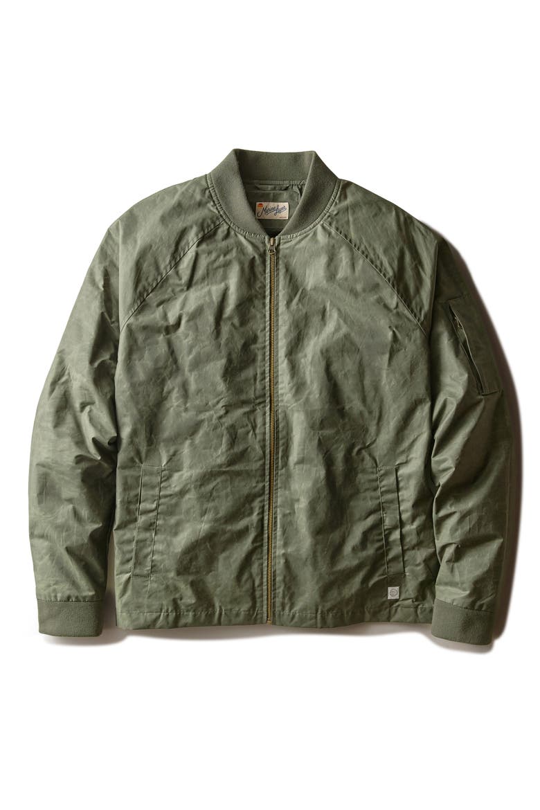 Glenn Waxed Canvas Bomber Jacket, Alternate, color, OLIVE