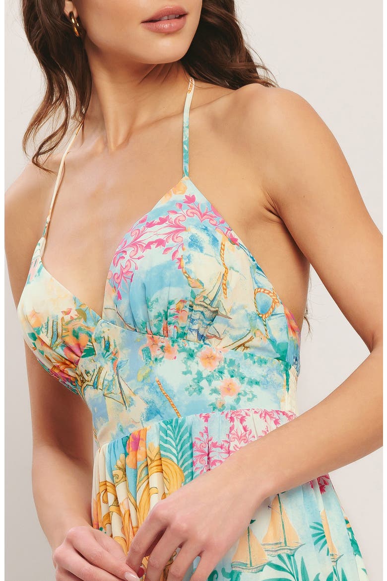 Print Halter Maxi Dress, Alternate, color, IVORY MULTI