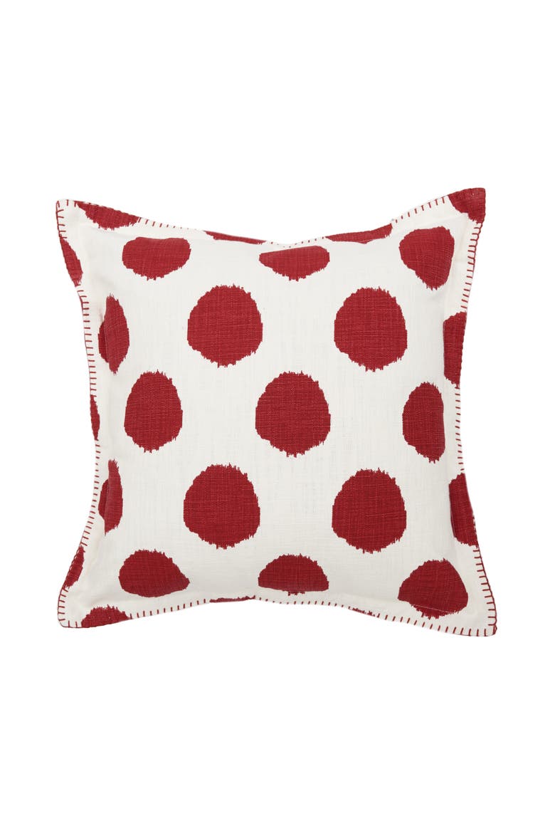 Ruby Dot Printed Throw Pillow, 20" x 20", Main, color, Red