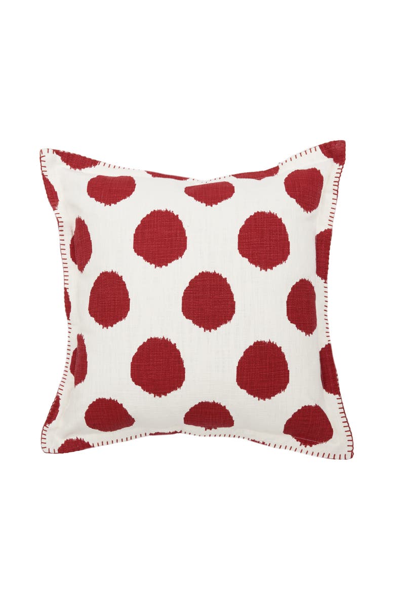 carol & frank Ruby Dot Printed Throw Pillow, 20" x 20", Main, color, Red