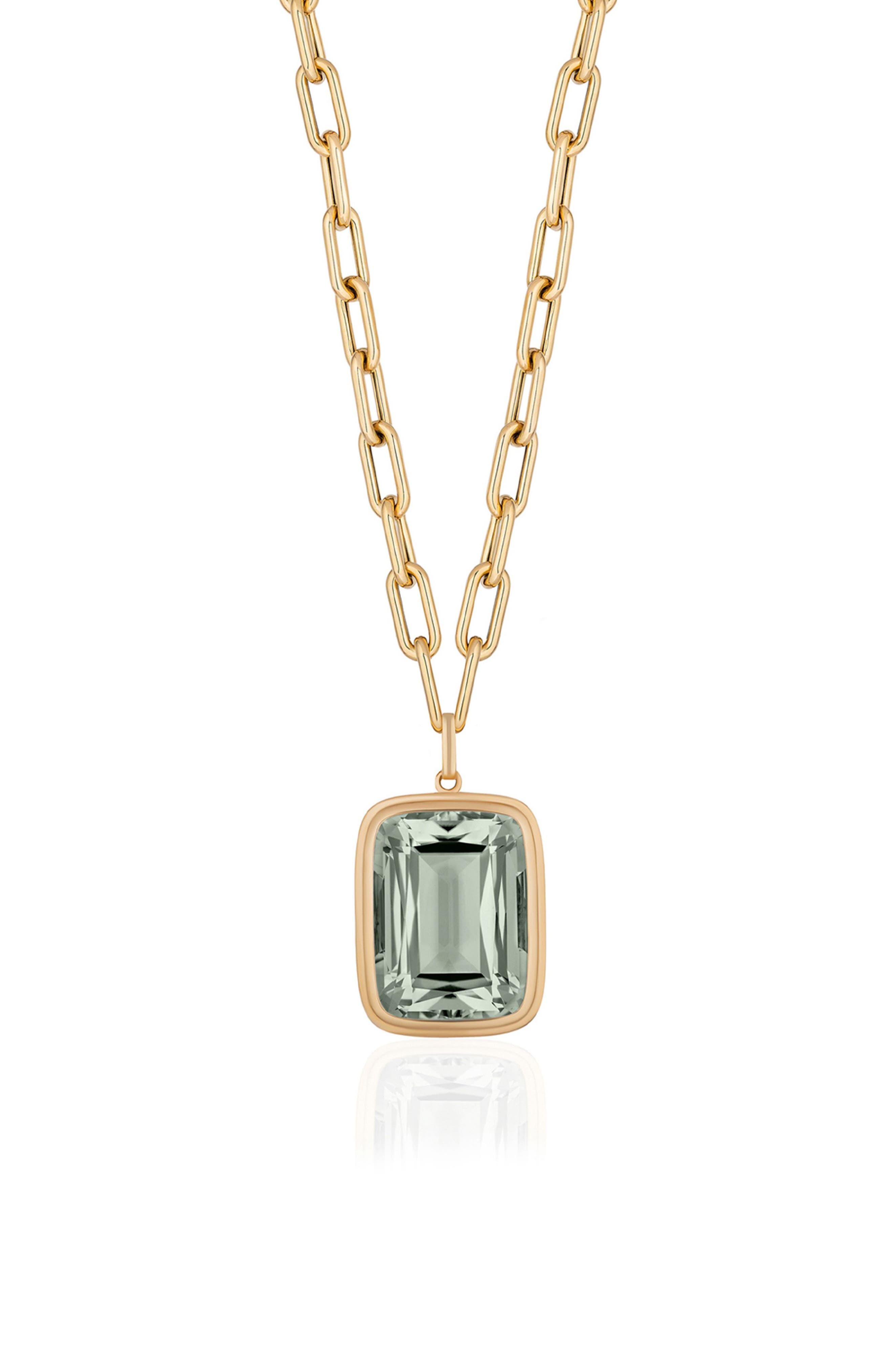 Goshwara Manhattan Cushion Pendant Necklace In Gold