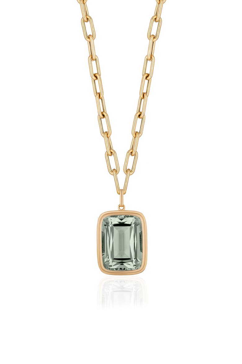 Manhattan Cushion Pendant Necklace, Main, color, TRANSLUCENT GREEN