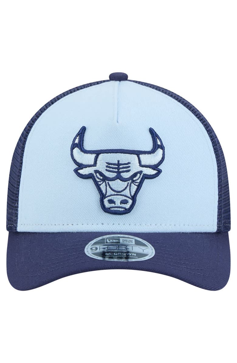 New Era Youth New Era Light Blue Chicago Bulls Colorpack A-Frame 9FORTY Trucker Adjustable Hat, Alternate, color, 