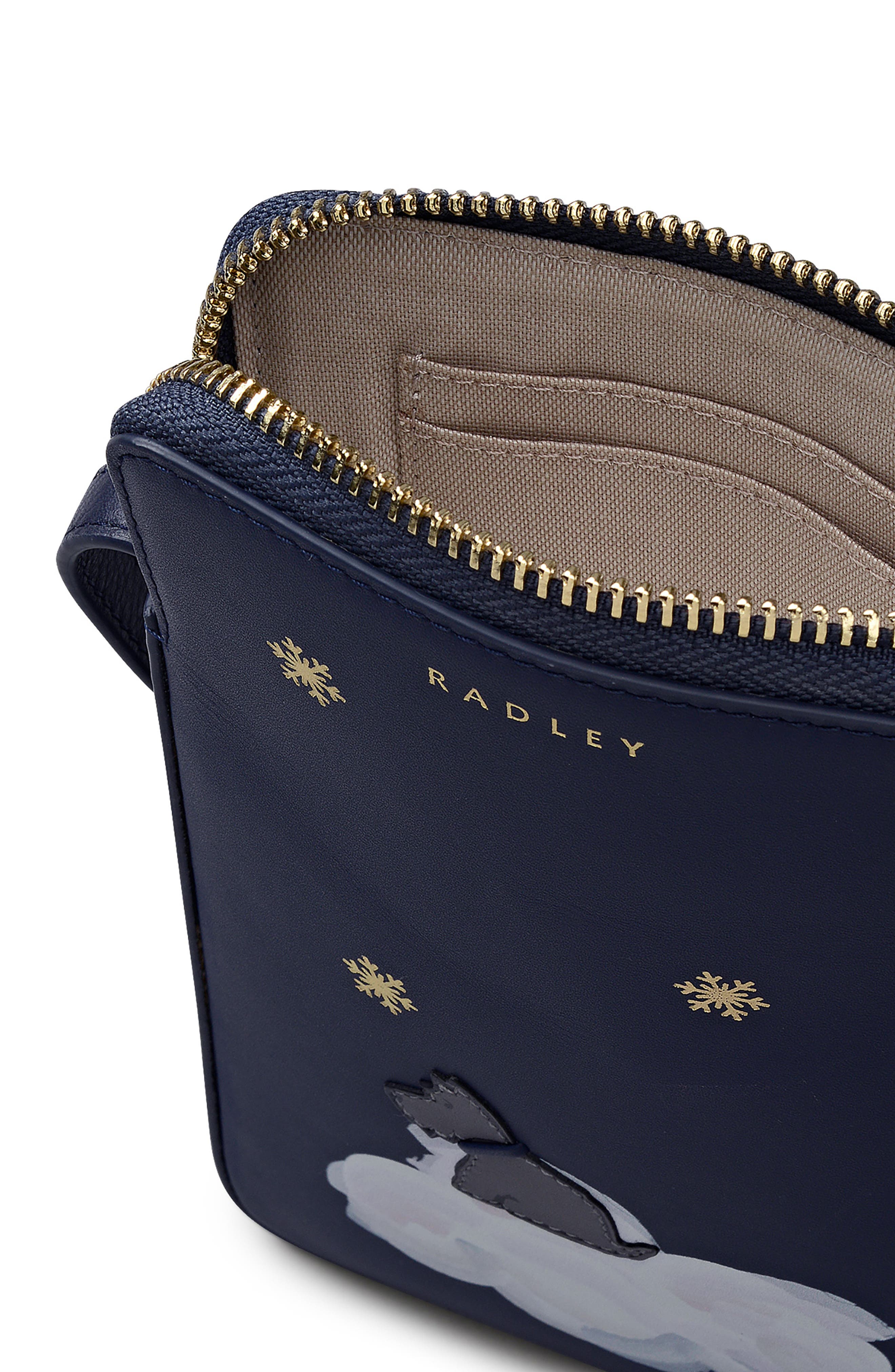 Radley It's Written in the Snowflakes Phone Crossbody Bag, Alternate, color, Dark Blue