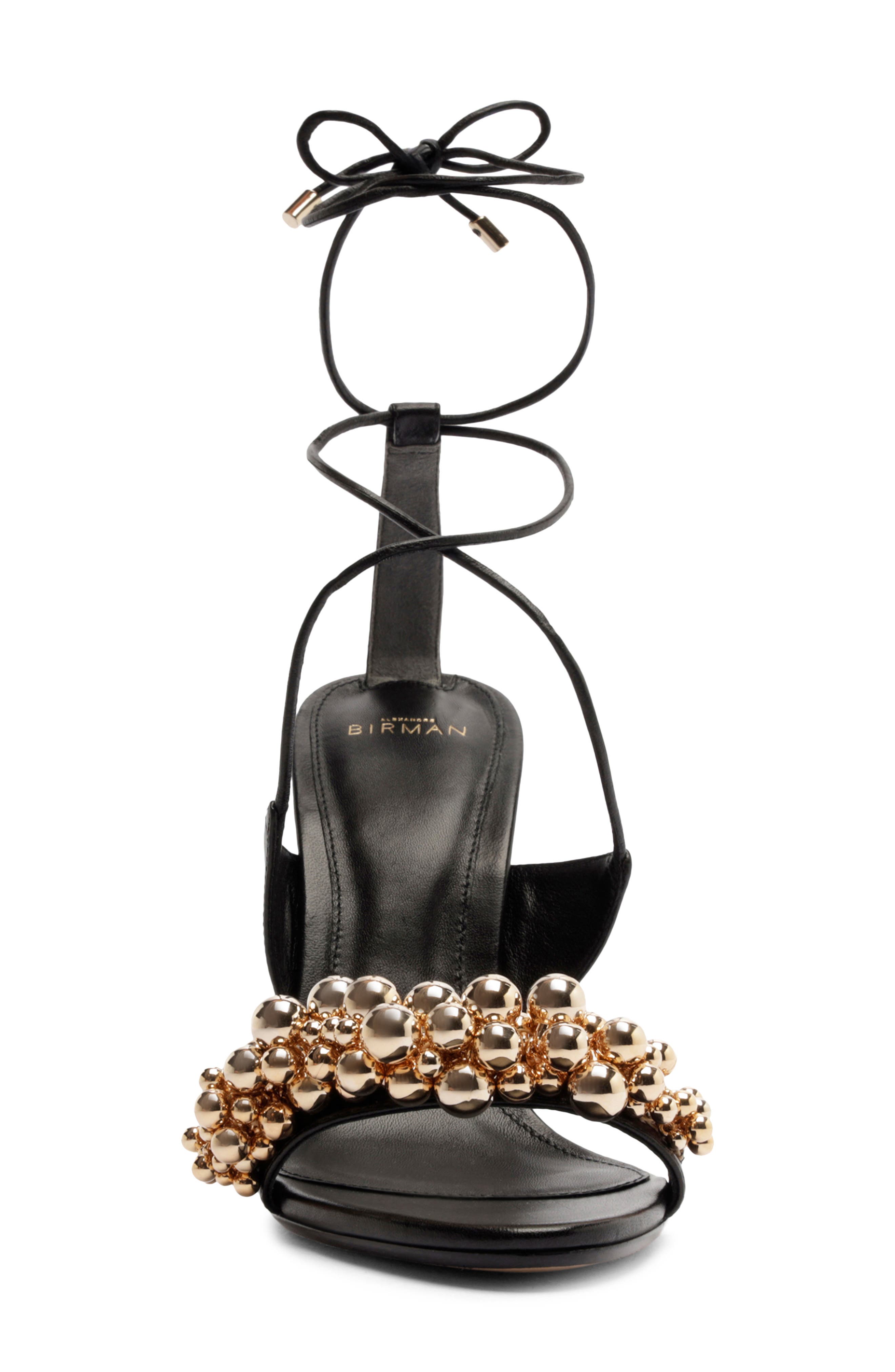 Alexandre Birman Gia Ankle Tie Sandal, Alternate, color, Black