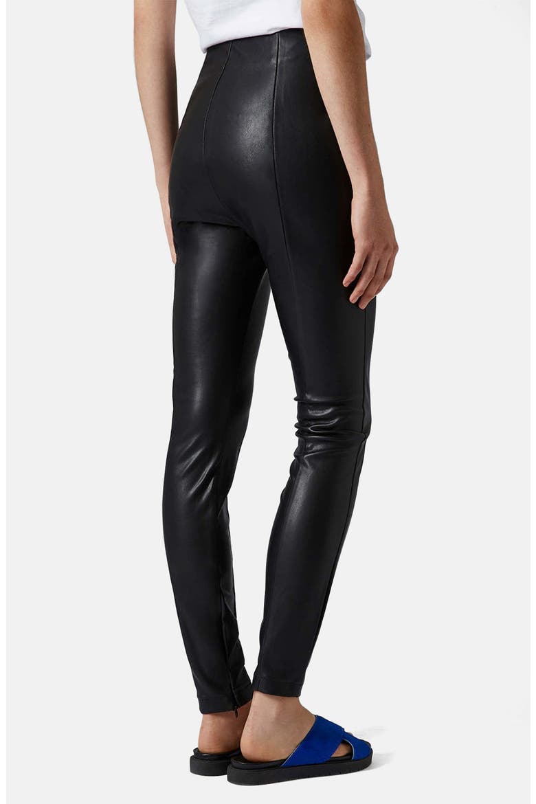 Faux Leather Trousers, Alternate, color, BLACK