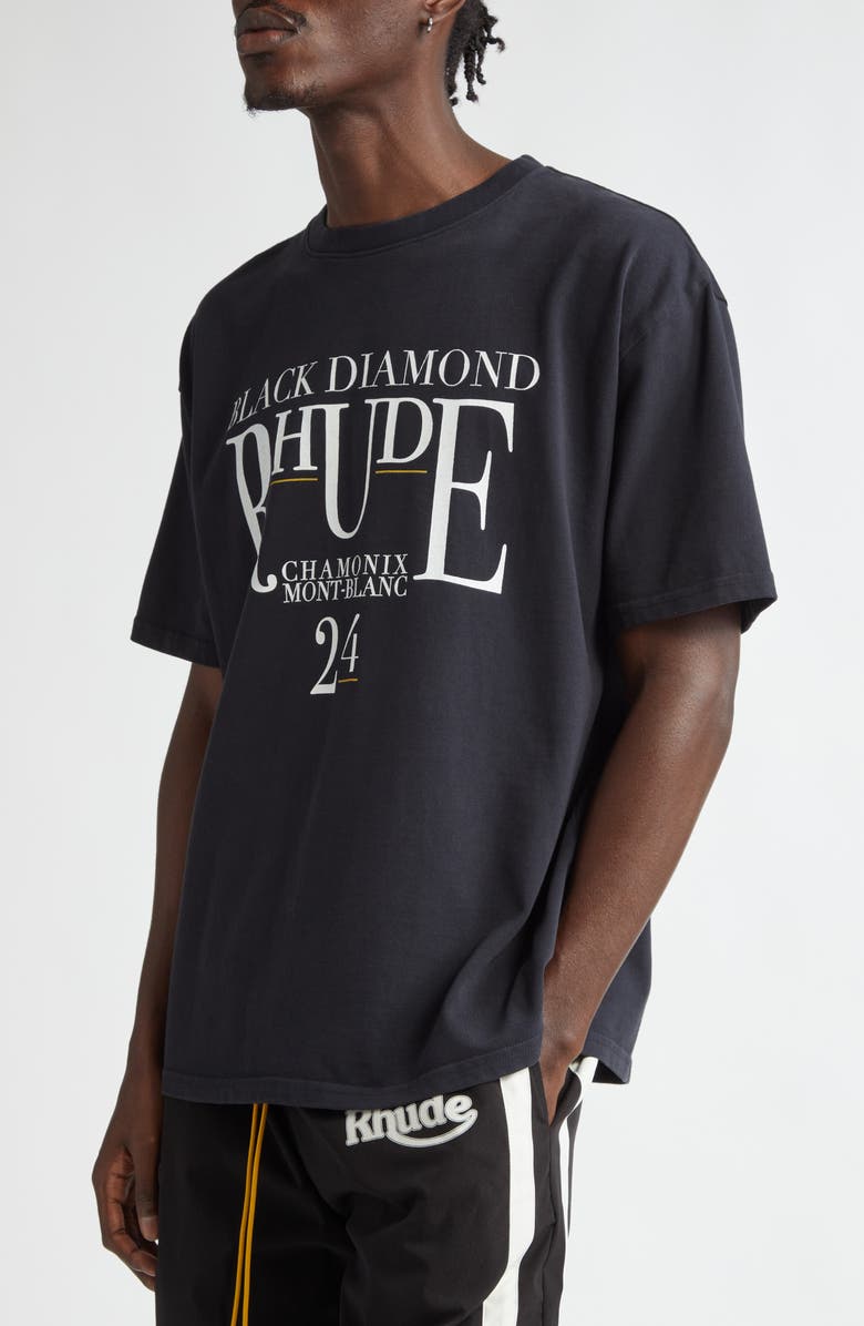 Rhude Black Diamond Cotton Graphic T-Shirt, Alternate, color,